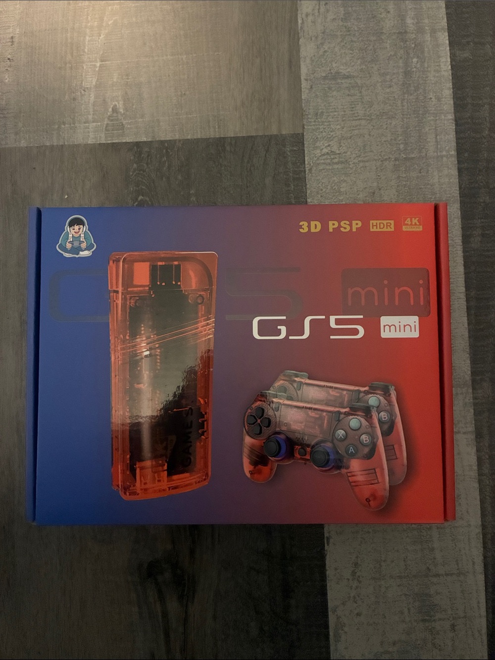 Mini Handheld Gaming Console - Transparent Red